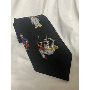 VINTAGE LA BELLA Collections Mens Navy Clown Pattern  Necktie 59 x 4.25